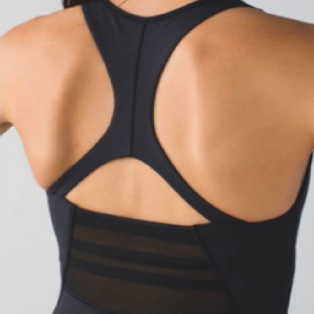 Lululemon Black Mesh With Me Racer Back Tank - Picture 2 of 12